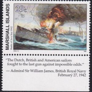US 300(W34) Trust Territories Marshall Islands WWII Anniversaries NH VF Battle Of Java Sea