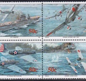US 308-11(W42) Trust Territories Marshall Islands WWII Anniversaries NH VF Battle Of The Coral Sea