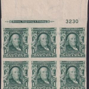 US 314 Bureau and Regular Issues Mint NH VF-XF Top Plate # Block