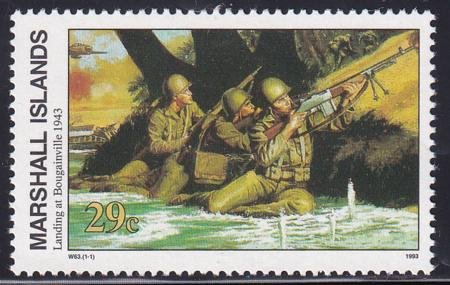 INV-23928itExt_e88ff619-21db-47fa-915a-c22b54df2967 US 473(W63) Trust Territories Marshall Islands WWII Anniversaries NH VF Landing At Bougainville