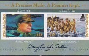 US 562(1994) Trust Territories Marshall Islands WWII Anniversaries NH VF MacArthur's Return S/S