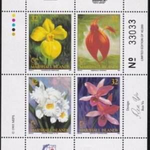 US 597 Trust Territories Marshall Islands NH VF Singapore '95 Orchids S/S