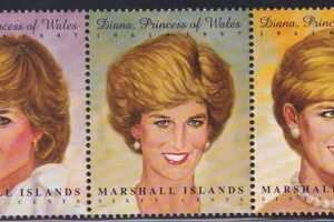 US 645 Trust Territories Marshall Islands NH VF Princess Diana Strip Of 3