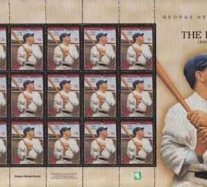 US 665 Trust Territories Marshall Islands NH VF Babe Ruth Full Sheet Of 15
