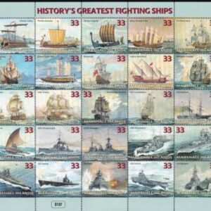 US 680 Trust Territories Marshall Islands NH VF Greastest Fighting Ships M/S