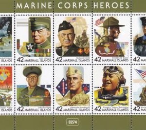US 910 Trust Territories Marshall Islands NH VF Marine Heroes M/S