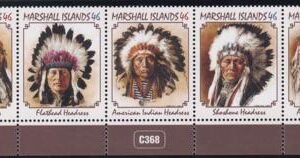 US 1063 Trust Territories Marshall Islands NH VF Indian Headdresses Strip
