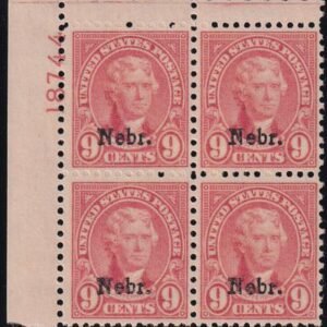 US 678 Mint NH VF-XF Plate Block UL 18744