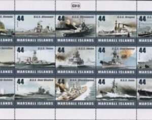 US 970 Trust Territories Marshall Islands NH VF WWII Warships M/S