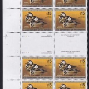 US RW72 Federal Duck Stamps NH VF Left Double Plate Block W/Horizontal Gutter