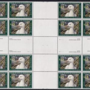 US RW73 Federal Duck Stamps NH + Cross Gutter Block Of 16 With Double Plate Blocks