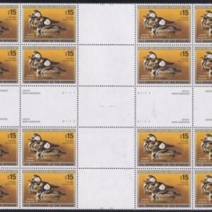 US RW72 Federal Duck Stamps NH V0F Cross Gutter Block Of 16 With 2 Plate Blocks