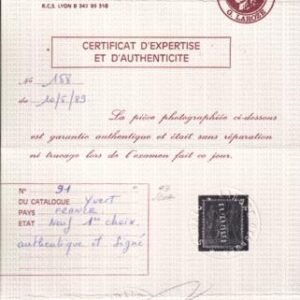 France 93 LH VF Laroze Cert, Signed Calves