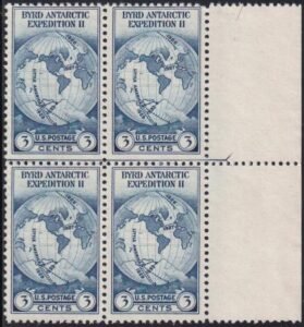 US 753 3¢ Byrd Farley Mint Positions No Gum VF Left Or Right Arrow Block