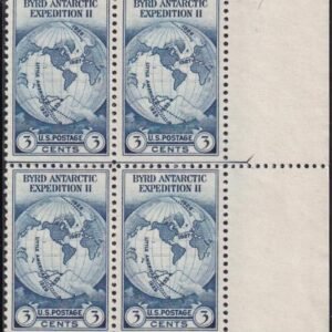 US 753 3¢ Byrd Farley Mint Positions No Gum VF Left Or Right Arrow Block