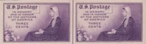 US 754 3¢ Mother's Day Farley Mint Positions No Gum VF Horiz. Pair Vert. Ln.
