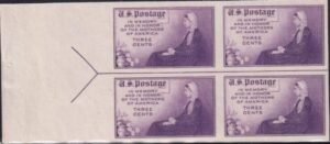 US 754 3¢ Mother's Day Farley Mint Positions No Gum VF Left Or Right Arrow Block