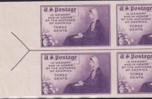 US 754 3¢ Mother's Day Farley Mint Positions No Gum VF Left Or Right Arrow Block