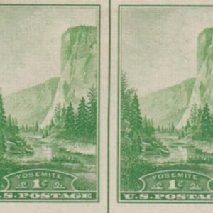 US 756 1¢ Yosemite Farley Mint Positions No Gum VF Horiz. Pair Vert. Ln.