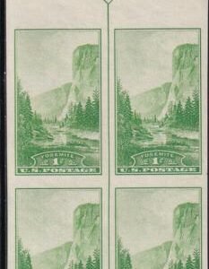 US 756 1¢ Yosemite Farley Mint Positions No Gum VF Top Or Bot. Arrow Block