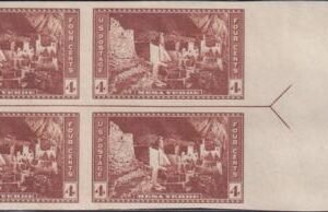 US 759 4¢ Mesa Verde Farley Mint Positions No Gum VF Left Or Right Arrow Block