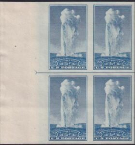 US 760 5¢ Yellowstone Farley Mint Positions No Gum VF Left Or Right Arrow Block