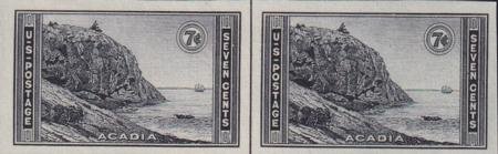 INV-24412itExt_a078fc5c-f7c4-47ee-ac0b-72694043dff0 US 762 7¢ Acadia Farley Mint Positions No Gum VF Horiz. Pair Vert. Ln.