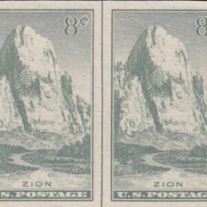 US 763 8¢ Zion Farley Mint Positions No Gum VF Horiz. Pair Vert. Ln.