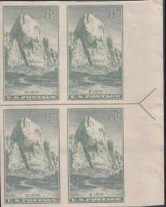 US 763 8¢ Zion Farley Mint Positions No Gum VF Left Or Right Block