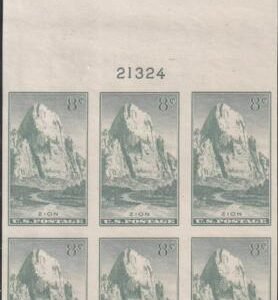 US 763 8¢ Zion Farley Mint Positions No Gum VF Plate Block