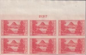 US 764 9¢ Glacier Farley Mint Positions No Gum VF Plate Block