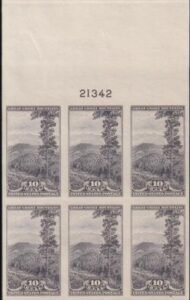 US 765 10¢ Great Smoky Farley Mint Positions No Gum VF Plate Block