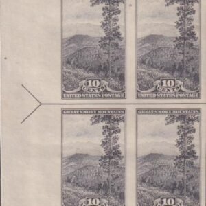 US 765 10¢ Great Smoky Farley Mint Positions No Gum VF Left Or Right Arrow Block