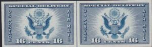 US 771 16¢ Special Delivery Farley Mint Positions No Gum VF Horiz. Pair Vert. Ln.