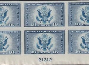 US 771 16¢ Special Delivery Farley Mint Positions No Gum VF Plate Block