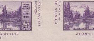 US 770a 3¢ Mt. Rainer S/S Farley Mint Positions No Gum VF Vert. Pair Horiz. Line