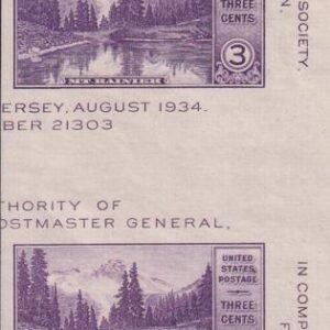 US 770a 3¢ Mt. Rainer S/S Farley Mint Positions No Gum VF Horiz. Pair Vert. Line
