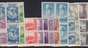 US 752-771 Set Of 20 Farley Mint Positions No Gum VF Center Line Or Cross Gutter Block