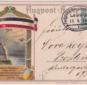 Germany 1914 First Flight Card Leipzig - Dresen
