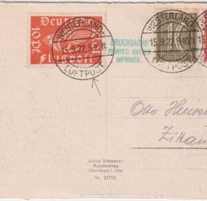 Germany 1922 First Flight Card Westerland - Hamburg