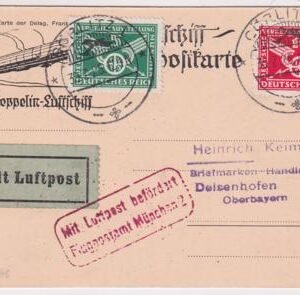 Germany 1925 Goerlitz Flight Card to Deisenhofen