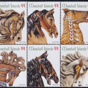 US 969 Trust Territories Marshall Islands NH VF Carousel Horses Block