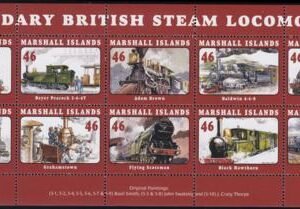 US 1062 Trust Territories Marshall Islands NH VF British Locomotives Sheet