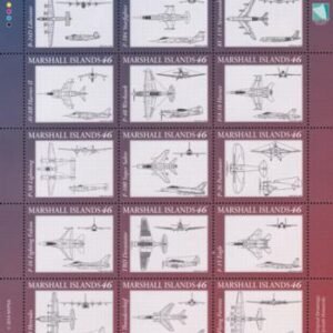 US 1072 Trust Territories Marshall Islands NH VF Military Aircraft Diagrams Sheets