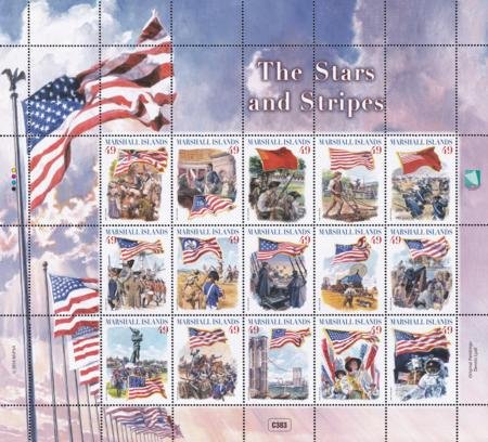 INV-24684itExt US 1080 Trust Territories Marshall Islands NH VF Stars And Stripes Sheet