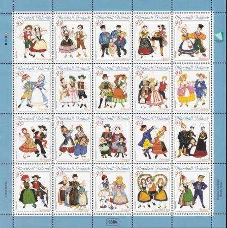 INV-24685itExt US 1081 Trust Territories Marshall Islands NH VF Costumes Sheet