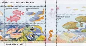 US 1103 Trust Territories Marshall Islands NH VF Reef Life
