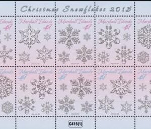 US 1127 Trust Territories Marshall Islands NH VFChristmas Snowflakes Sheet Of 10