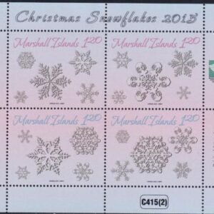 US 1128 Trust Territories Marshall Islands NH VF Christmas Snowflakes Sheet Of 4
