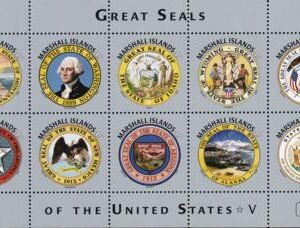 US 1138 Trust Territories Marshall Islands NH VF Great Seals Of 50 States Sheet 5; MO, etc